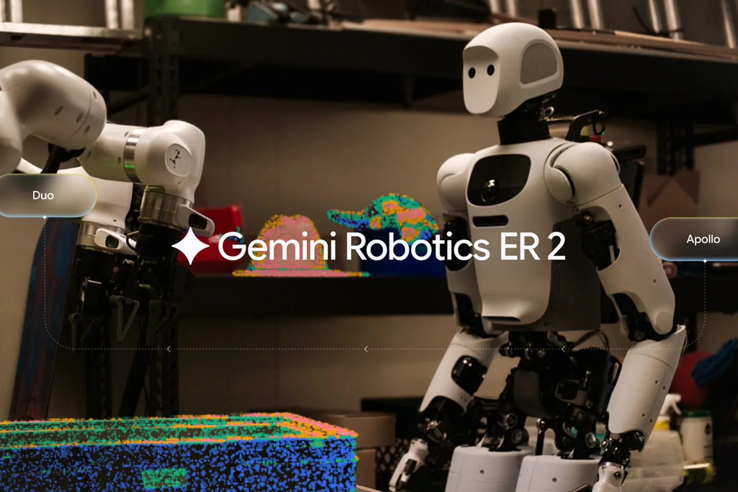 Apollo 2 и Franka Duo совместно выполняют задачу с Gemini Robotics ER 2
